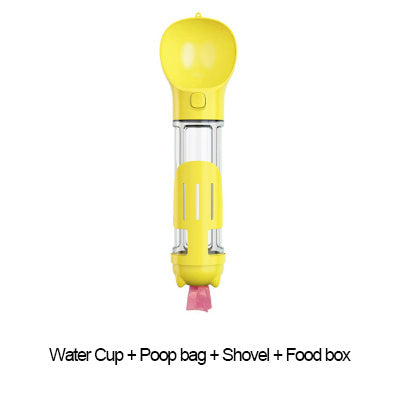 Portable Cat Dog Water Bottle Food Feeder Drinker Poop Dispenser 3 In 1 Leak-proof Multifunctional Dog Water Bottle