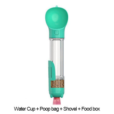 Portable Cat Dog Water Bottle Food Feeder Drinker Poop Dispenser 3 In 1 Leak-proof Multifunctional Dog Water Bottle