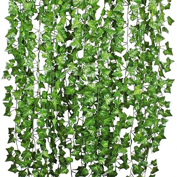 2M Fake Ivy Garland Artificial Plants Hanging Vine for Garden Home Decor Wedding Party Wall Decoration Green Leaf Silk Ivy Vines