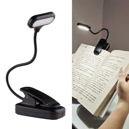 1W Energy Saving LED Night Light Eye Protection Book Night Light Adjustable Clip-On Study Desk Lamp USB Rechargable Book Lights