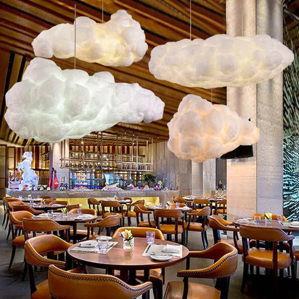 Cloud Chandelier Restaurant Lamps Modern White Floating Cloud Pendant Light Dining Room Hanging Lamp Kitchen Island Decor Light