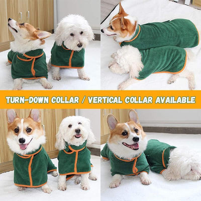 Absorbent Pet Bathrobe With Waist-wrapped Microfiber